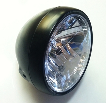 black motorcycle headlight