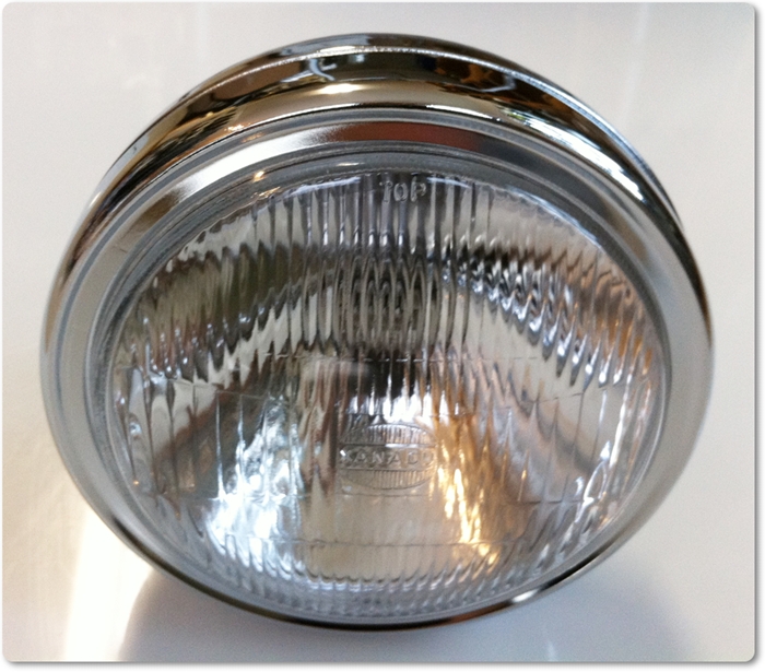 chrome motorcycle headlight